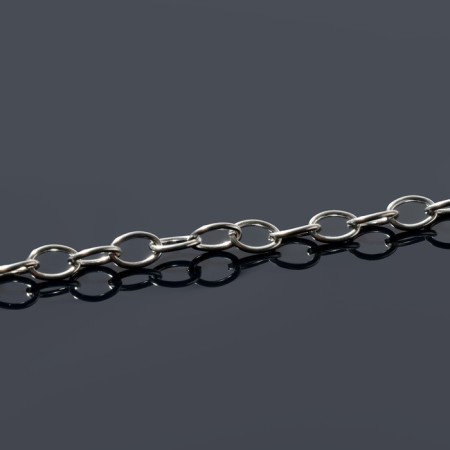 Carabin chain l = 45 cm (set 5 pcs.) 7 × 5 × 1 mm, cm-1935, silver color-1