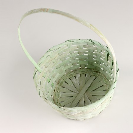 Wicker basket, d20x10xh33cm, green, bamboo-2