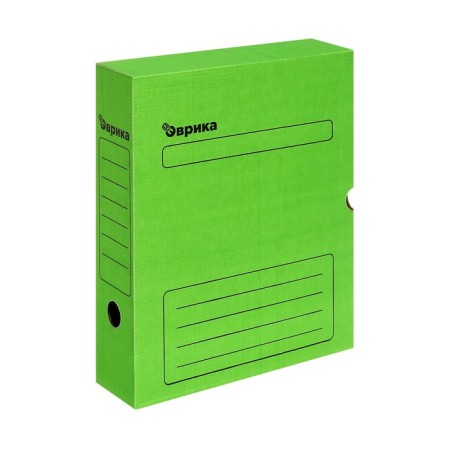 Archive box with A4 Calligrata valve, 75 mm, microhofrocardon, up to 700 sheets, green-1