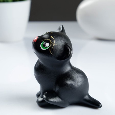 Figure "Cat Murzik" black, 6x9x6cm-1