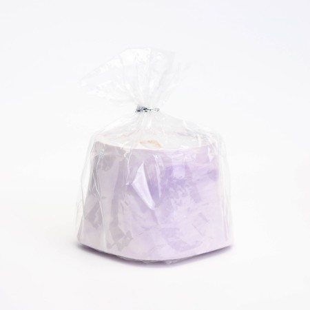Candle "Trapezius" in the candlestick of gypsum smooth, 8x6cm, marble with purple stripes-3