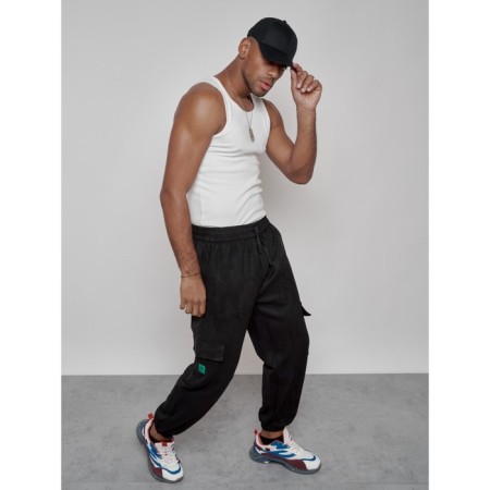 Joggers are sports male, size 56, black color-17