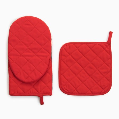 Set of kitchen. Ethel SOOKies mittens 15x28cm, 19x19cm tack, 100%HL-2