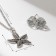 Set 2 objects: earrings, pendant "star" sea, color black silver, 40 cm