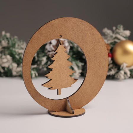 Souvenir circle with a Christmas tree, 15x15x6cm-2