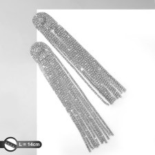 Hanging earrings with rhinestones 