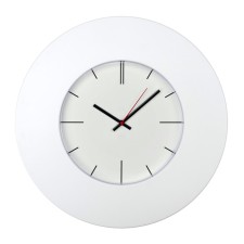 Wall clock, series: interior, discrete move, D-37 cm, wide white rim