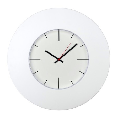 Wall clock, series: interior, discrete move, D-37 cm, wide white rim