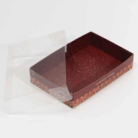 Confectionery packaging, Makarun box with PVC lid, “monogram”, 17 x 12 x 3 cm-2