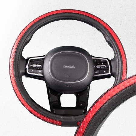 SkyWay Luxury-1 braid braid, black-red, eco-leather, s01102370
