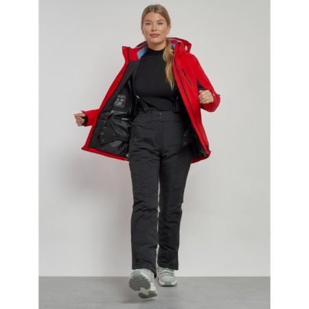 Ski costume female winter, size 46, red color-12