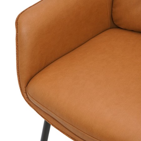 Allar chair, 580 × 520 × 850 mm, eco -leather, matting, brown color-10