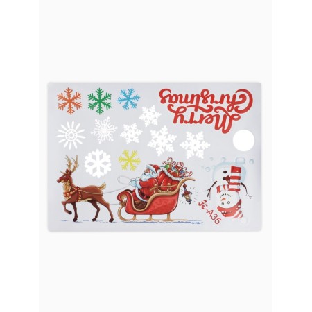 Stickers on the windows "Merry Christmas" Christmas tree, snowflakes, 2 pieces, 35 x 50 cm-2