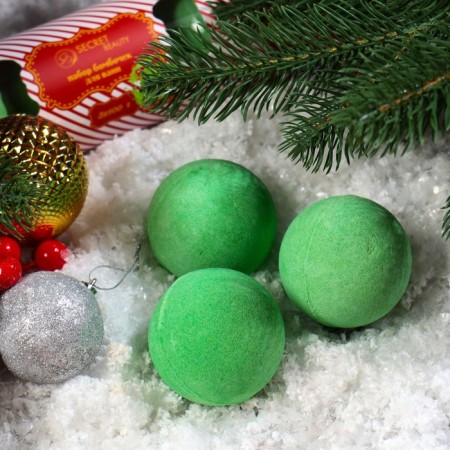 New Year's set of bathtub bombs "Red candy", Zelenny, 3 pcs of 100 g.-1