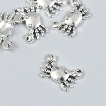 Decor for creativity Metal "Krabik" set 6 pcs silver 1.6x2.3 cm