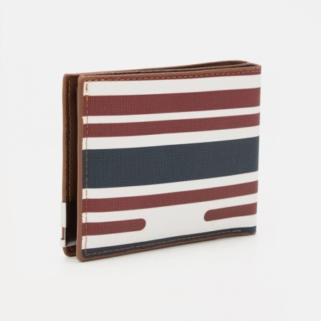 Male purse without fastening, department for bills, for maps, for coins, red/blue color-1