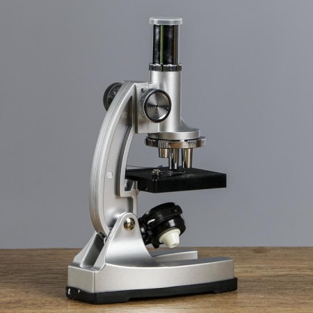 Microscope "Research", a multiplicity of an increase in 600x, 300x, 100x, with backlight, silver-5
