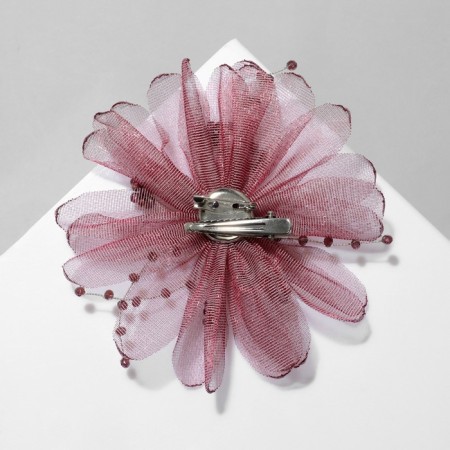 Brooch-stroke textile "flower" echinacea, burgundy color-2
