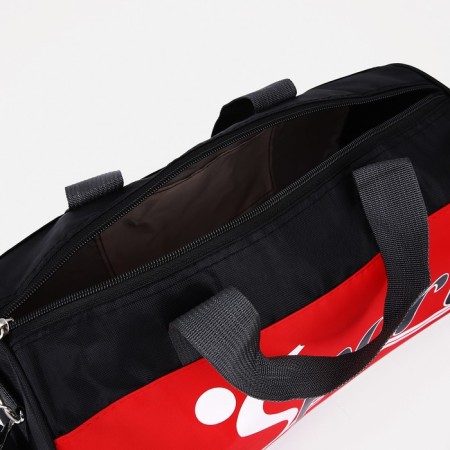Sports bag with lightning, long belt, black/red color-2