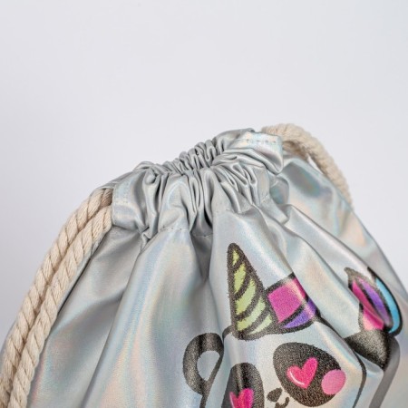 Back for shoes Keep Calm and Be a pandicorn leather holography, 30 x 40 cm-1