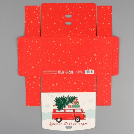 Box folding double -sided "New Year stories", 16.5 x 12.5 x 5 cm, without tape, New Year-6