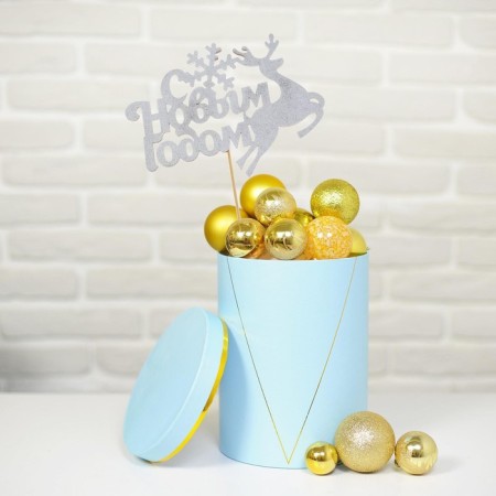 New Year's topper "Happy New Year!", Deer, silver color-3