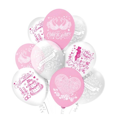 Latex ball 12 “Wedding. Tenderness”, pastel mix, 2 tbsp., Set 25 pcs.