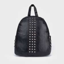 Women's backpack made of artificial leather with lightning, black color