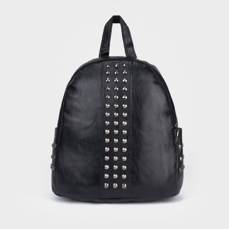 Women's backpack made of artificial leather with lightning, black color