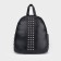 Women's backpack made of artificial leather with lightning, black color