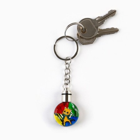 Keychain for keys with a flashlight "cat", 4 x 2 cm-3