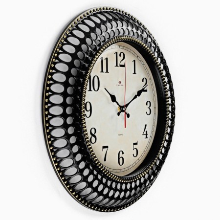 Watching clock, interior "classics", silent, D-40 cm, dial 25 cm, black-2