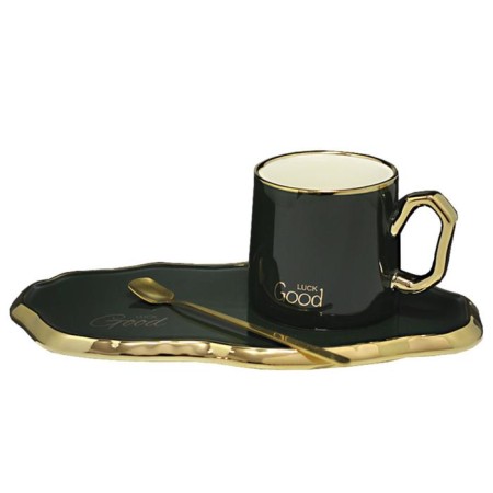 A cup with a saucer and a spoon Lenardi, 280 ml