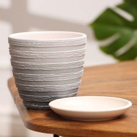 Flower pot "Book" Gray Crocus No. 1, 0.7 L-1