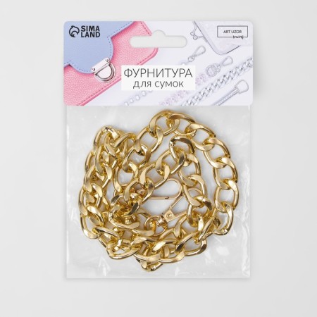 A chain for a bag, with carbines, metal, flat, 18 × 13 mm, 60 cm, gold color-3