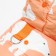 Assumes "Shtilyaga", size XS (DS 21 cm, Osh 25 cm, og 35 cm) white/orange