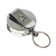 Badge holder, 70 cm-metallic, clip, clothespin, silver