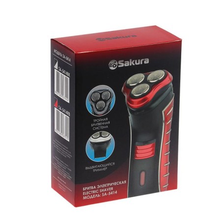 Electric blower Sakura SA-5414RB, 3 watts, grid, 3 floating heads, trimmer, battery, red-7