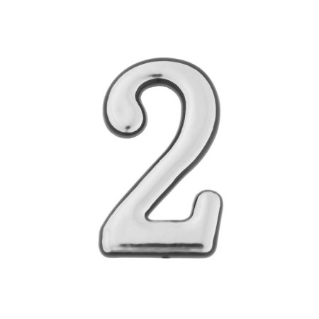 Door digit "2" tundra, plastic, chromium color, 1 pc.-2