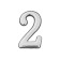 Door digit "2" tundra, plastic, chromium color, 1 pc.