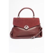 Bag Cross-Body Women's, natural suede, burgundy Ludor, 27x14x16 cm