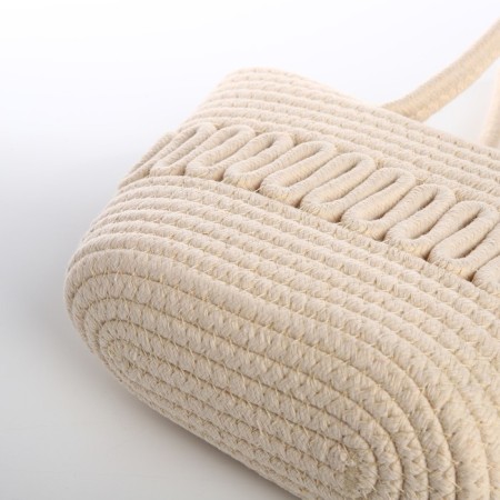 Female wicker bag without fastening, milk color-4