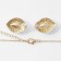 Set 2 objects: earrings, pendant "Edel" trio almonds, blue-white color in gold, 50 cm