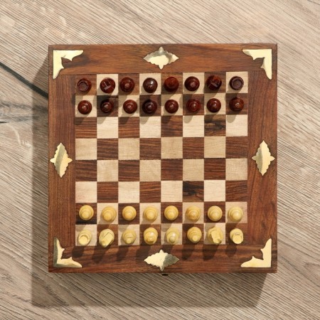 Folding chess, board 20x20 cm, shisham tree-7