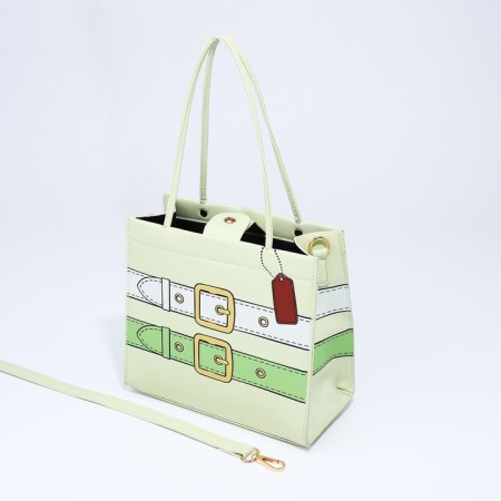 Female bag, lightning tout, green color-5