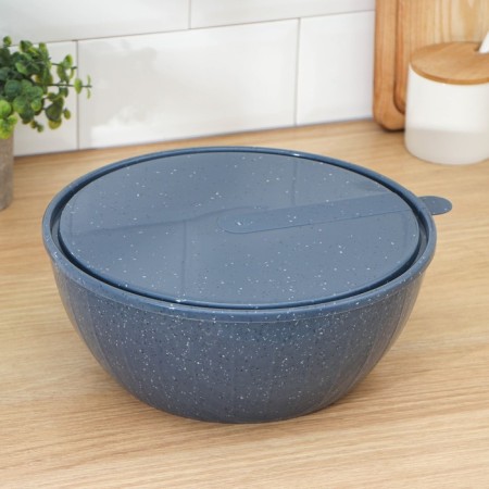Saladnik with a STONE lid, 5 l, color dark stone