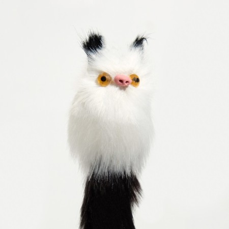 A toy for cats "cat-arc", artificial fur, housing 7 cm, white/black-1
