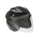 The helmet open with two visors, size XL (60-61), model-BLD-708E, black glossy