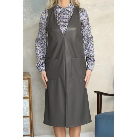 Women's dress, size 52, gray color-13