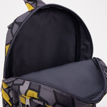 A backpack with a zipper, an outer pocket, a reflective strip, the color is gray-3
